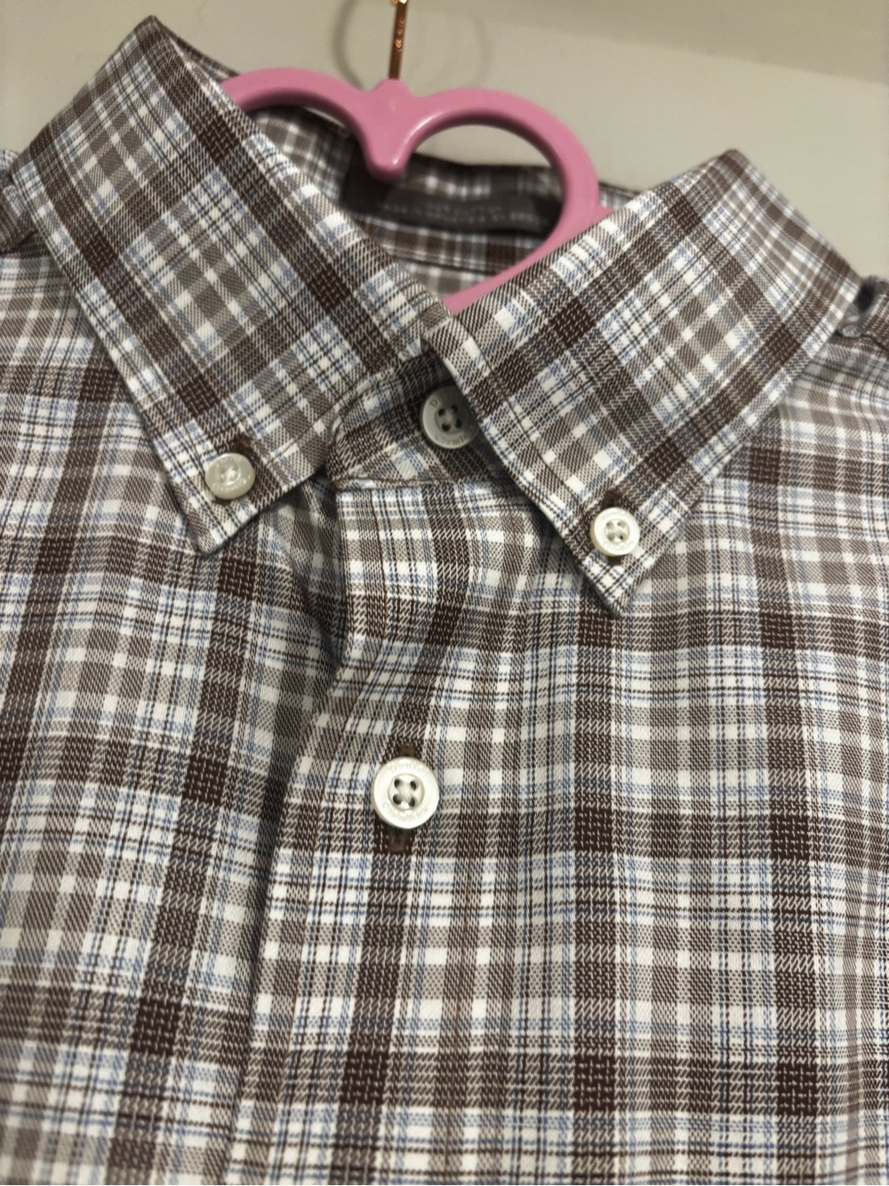Daniel Cremieux Brown and White Plaid Button-Down Shirt